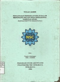 Laporan Tugas Akhir Pengawasan Persediaan Solar dalam Menunjang Kelancaran Operasional Fasilitas Apung