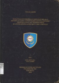 Laporan Tugas Akhir Pengendalian Persediaan Krim Pagi Melalui Metode Analisis Activity Based Costing, Economic Order Quantity, Dan Reorder Point Di Apotek Klinik dr. Has Skin Care Lamongan