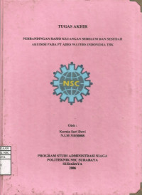 Laporan Tugas Akhir Perbandingan Rasio Keuangan Sebelum Dan Sesudah Akuisisi Pada PT. Ades Waters Indonesia Tbk