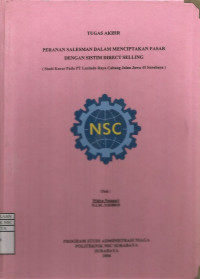 Laporan Tugas Akhir Peranan Salesman Dalam Menciptakan Pasar Dengan Sistim Direct Selling (Studi Kasus Pada PT. Luxindo Raya Cabang Jalan Jawa 45 Surabaya)
