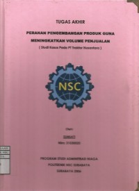 Laporan Tugas Akhir Peranan Pengembangan Produk Guna Meningkatkan Volume Penjualan (Studi Kasus Pada PT. Traktor Nusantara)