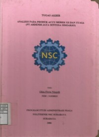 Laporan Tugas Akhir Analisis Pada Produk Accu Merek Gs Dan Yuasa (PT. Ardendi Jaya Sentosa Sidoarjo)