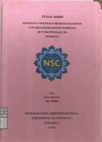 Laporan Tugas Akhir Pentingnya Sistem Dan Prosedur Kearsipan Yang Benar Pada Bagian Pembelian Di PT Eratex Djaja Tbk Surabaya