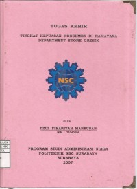 Laporan Tugas Akhir Tingkat Kepuasan Konsumen Di Ramayana Department Store Gresik