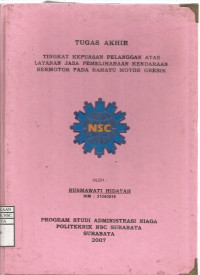 Laporan Tugas Akhir Tingkat Kepuasan Pelangga Atas Jasa Pemeliharaan Kendaraan Bermotor Pada Rahayu Motor Gresik