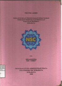 Laporan tugas Akhir Pengaruh Iklan Produk Dalam Surat Kabar Terhadap Peningkatan Penjualan Pada Star Property Surabaya