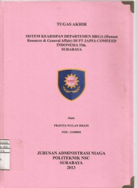 Laporan Tugas Akhir Sistem Kearsipan Departemen HRGA (Human Resource & General Affair) di PT. Japfa Comfeeed Indonesia Tbk. Surabaya