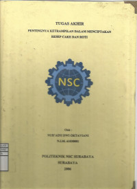 Laporan Tugas Akhir Pentingnya Ketrampilan Dalam Menciptakan Resep Cake Dan Roti