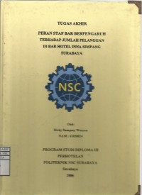 Laporan Tugas Akhir Peran Staf Bar Berpengaruh Terhadap Jumlah Pelanggan Di Bar Hotel Inna Simpang Surabaya