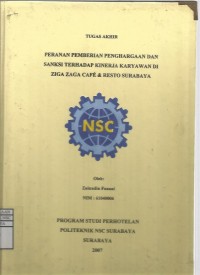 Laporab Tugas Akhir Peranan Pemberian Penghargaan Dan Sanksi Terhadap Kinerja Karyawan Di Ziga Zaga Café & Resto Surabaya