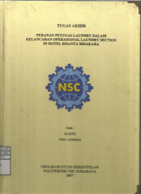 Laporan Tugas Akhir Peranan Petugas Laundry Dalam Kelancaran Operasional Laundry Section Di Hotel Bisanta Bidakara