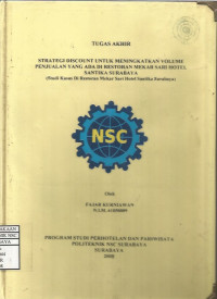 Laporan Tugas Akhir Strategi Discount Untuk Meningkatkan Volume Penjualan Yang Ada Di Restoran Mekar Sari Hotel Santika Surabaya