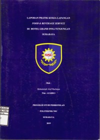 Laporan Praktik Kerja Lapangan Food Service Di Hotel Grand Inna Tunjungan Surabaya