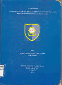 Laporan Tugas Akhir Standar Oprasional Prosedur Pelayanan Tamu Pasa Cafe 88 Di Hotel 88 Embong Malang Surabaya