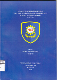 Laporan Praktik Kerja Lapangan Pada Food And Baverage Service Department Di Hotel 88 Embong Malang Surabaya