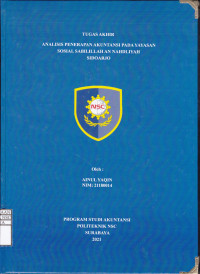 Image of Laporan Tugas Akhir Analisis Penerapan Akuntansi Pada Yayasan Sosial Sabilillah An Nahdliyah Sidoarjo