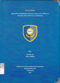 Laporan Tugas Akhir Prosedur Kebersihan Ruang Toilet PT. Carefast Pada BG Junction Mall Surabaya