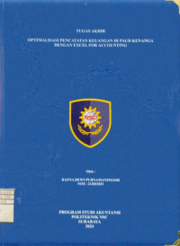 Image of TUGAS AKHIR OPTIMALISASI PENCATATAN KEUANGAN DI PAUD KENANGA DENGAN EXCEL FOR ACCOUNTING